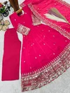 Oc 252 Fendy Sillk Sequence Embroidery Work Girls Kids Wear